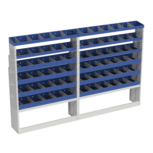 1. Houten gereedschapswagen met opbergvakken, ideaal voor bedrijfswagens en professionele opslag.