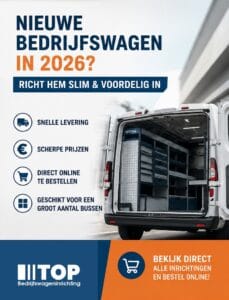 Veilig bedrijfswageninrichting met ruime opbergmogelijkheden voor efficiënt transport en logistiek. Geschikt voor grote bestelwagens, ideaal voor zakelijke doeleinden en snel online bestellen.